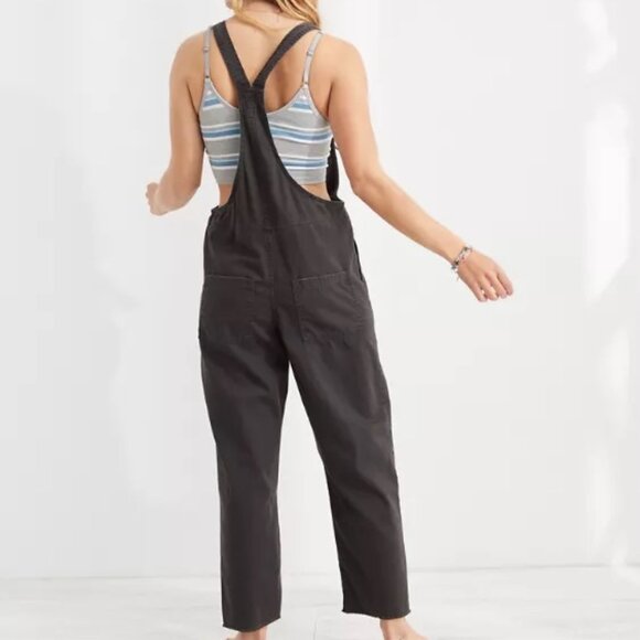 Aerie Werk Play Twill Overalls, Small, Grey - Picture 3 of 4